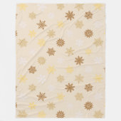 雪片(金ゴールド) フリースブランケット (正面)