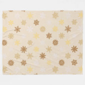 雪片(金ゴールド) フリースブランケット (正面(横))