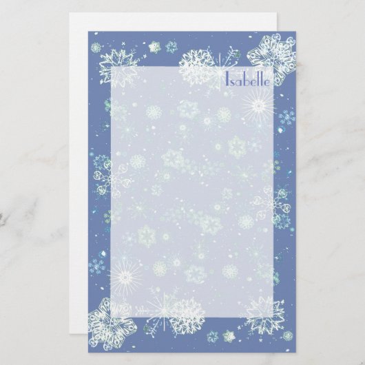 雪片(雪縁ど)無し筆記紙 便箋 (正面/裏面)