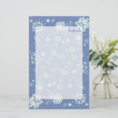 雪片(雪縁ど)無し筆記紙 便箋 (スタンド正面)