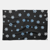 雪片（青と白） キッチンタオル (横)