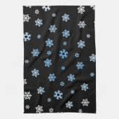 雪片（青と白） キッチンタオル (縦)