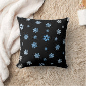 雪片（青と白） クッション (ブランケット)