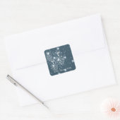 雪片,青と白,風船,キリスメリート スクエアシール (封筒)