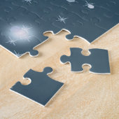 雪片，青と白，風船 ジグソーパズル (側面)