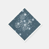 雪片，青と白，風船 スタンダードカクテルナプキン (角)