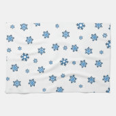 雪片（青と黒） キッチンタオル (横)