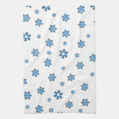 雪片（青と黒） キッチンタオル (縦)