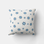 雪片（青と黒） クッション (裏面)