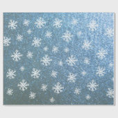 雪片（青） ラッピングペーパー (フラット)