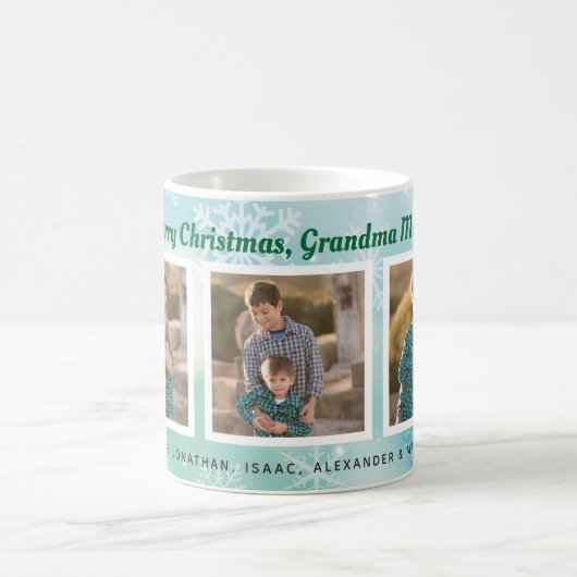 雪片 | 3枚のフォトクリスマス コーヒーマグカップ (中央)