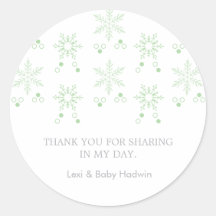 雪片 | Neutral Baby Shower Favor Sticker