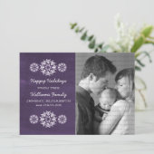 雪片Chalkboardフォトフラットカード、紫 シーズンカード (スタンド正面)