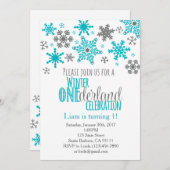雪片ONEderland誕生日招待状 – アクア 招待状 (正面/裏面)
