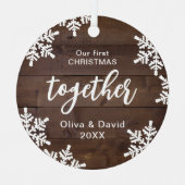 雪片Our初めてのクリスマスTogether Script メタルオーナメント (正面)