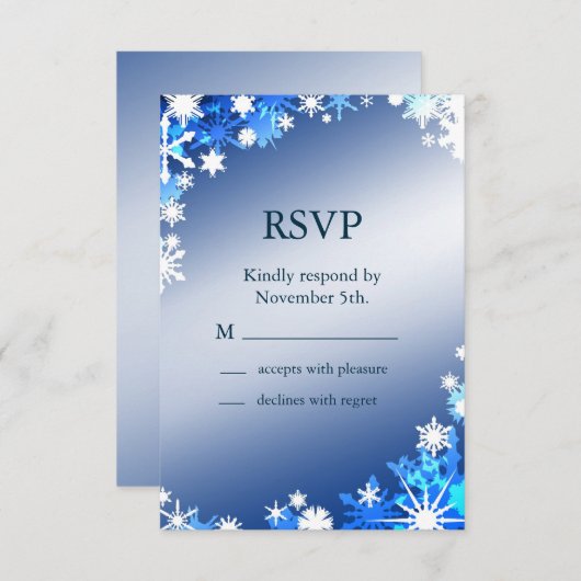 雪片RSVP 2 出欠カード (正面/裏面)