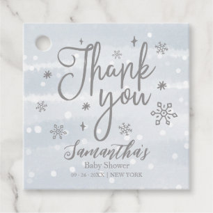 雪片Winter Boy Baby Shower Thank You フェイバータグ
