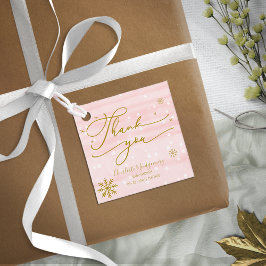 雪片Winter Girl Baby Showerありがとう フェイバータグ