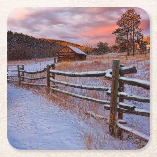 雪牧場 スクエアペーパーコースター (正面)