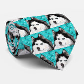 雪犬のタイ ネクタイ (ロール)