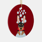 雪犬分Pin セラミックオーナメント (右)