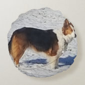 雪犬枕 ラウンドクッション (裏面)