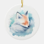 雪狐 セラミックオーナメント (正面)