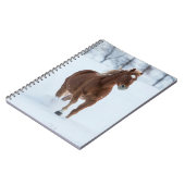 雪独身のの中ランニングの馬の馬 ノートブック (左側)