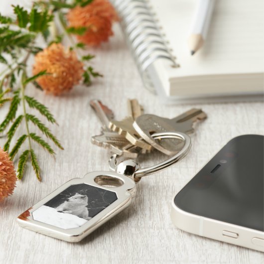 雪狼 キーホルダー (側面)