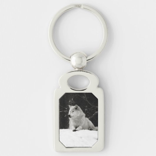 雪狼 キーホルダー (正面)
