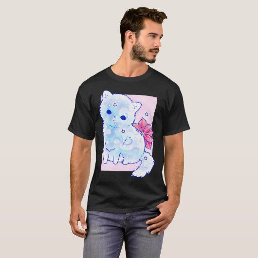 雪猫の花 Tシャツ (正面フル)