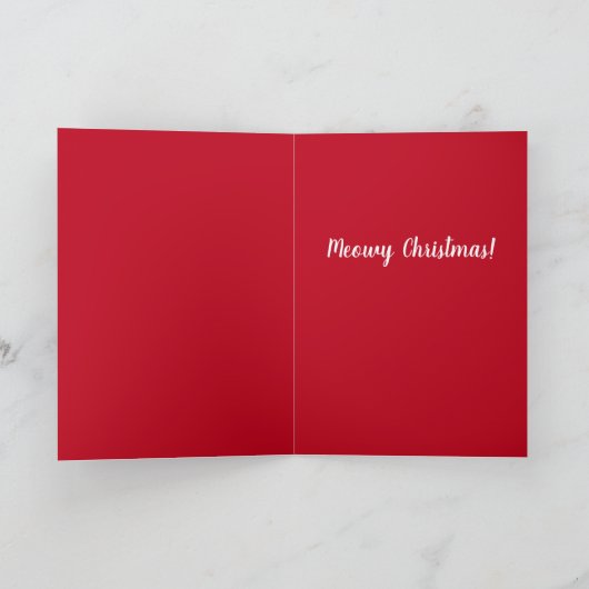 雪猫をおもしろい駆け抜けるかわいい シーズンカード (内部)