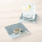 雪猫ガラスコースター ガラスコースター (アングル)