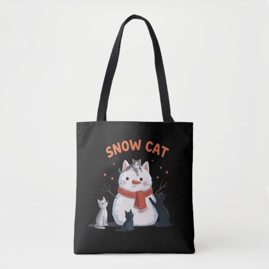 雪猫クリスマスキャッツラブギフトホリデー冬 トートバッグ (正面)