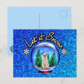 雪猫クリスマス感謝/ご挨拶/招待 - 記入なし ポストカード (正面/裏面)