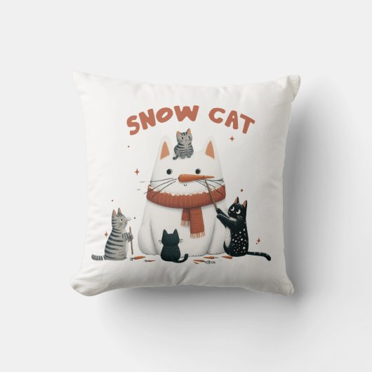 雪猫 クッション (正面)