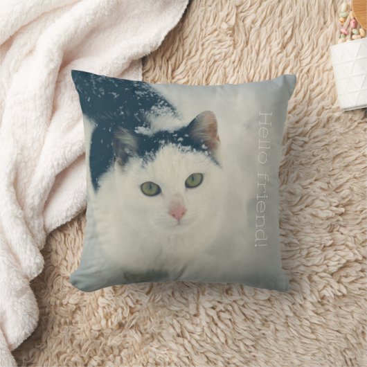 雪猫 クッション (ブランケット)