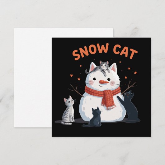 雪猫 クリスマス 猫好き ギフト ホリデー ウィンター (正面/裏面)