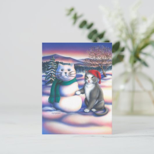 雪猫 ポストカード (スタンド正面)