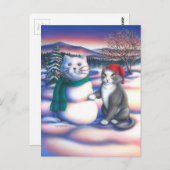 雪猫 ポストカード (正面/裏面)