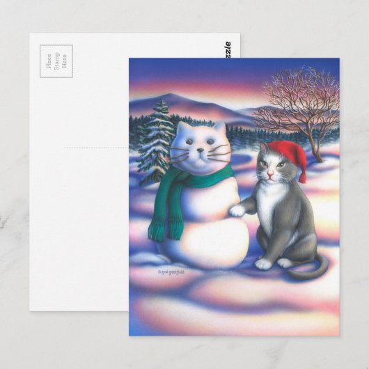 雪猫 ポストカード (正面/裏面)