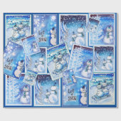 雪猫 ラッピングペーパー (フラット)