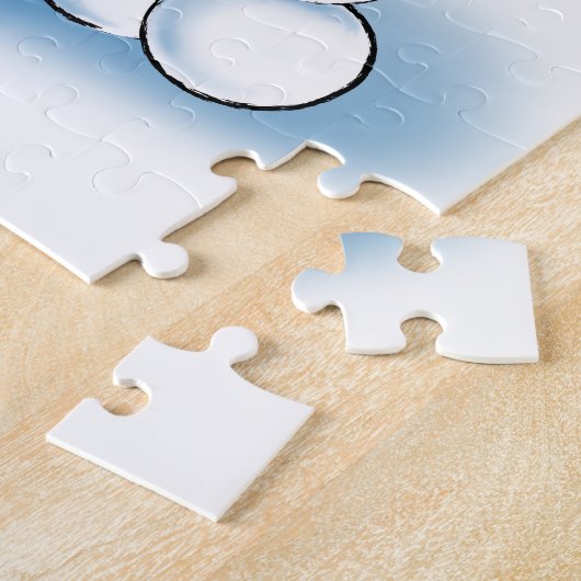 雪猿スノーボールファイターキッズパーソナライズされた ジグソーパズル (側面)