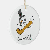 雪玉おもしろい雪だるま記念オーナメント セラミックオーナメント (右)