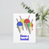 雪玉かき氷の円錐形はがきをください ポストカード (スタンド正面)