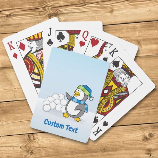 雪玉がカードを振る遊小さなペンギン トランプ