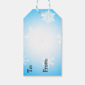 雪玉が飾られた愛らしい手描きペンギン ギフトタグ (裏面)