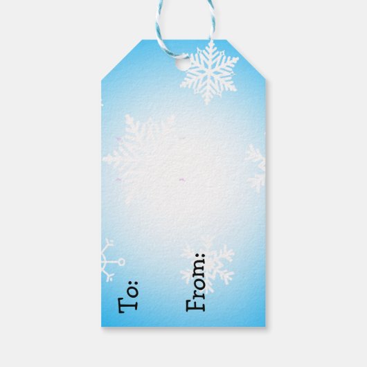 雪玉が飾られた愛らしい手描きペンギン ギフトタグ (裏面)