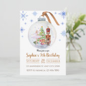 雪玉くるみ割り冬誕生日招待状 招待状 (スタンド正面)