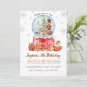 雪玉くるみ割り冬誕生日招待状 招待状 (スタンド正面)